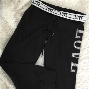 Black Cropped Fitted Slim Jogger Pants